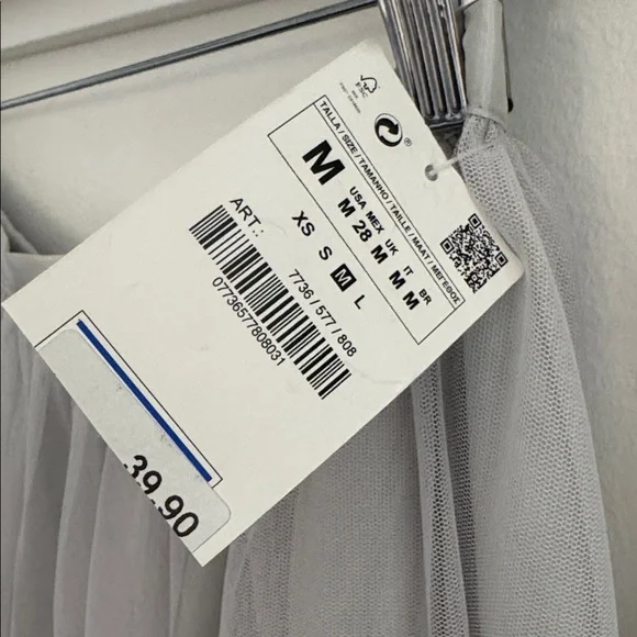 Elegant Gray Women's Tulle Skirt - Picture 4 of 7